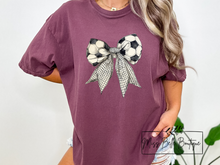 Load image into Gallery viewer, Preppy Soccer Bow Tee
