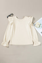 Load image into Gallery viewer, Ruffled Round Neck Flounce Sleeve Top
