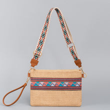 Load image into Gallery viewer, Geometric Straw Weave Crossbody Bag
