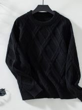 Load image into Gallery viewer, Geometric Round Neck Long Sleeve Sweater
