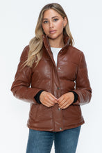 Load image into Gallery viewer, YMI Pocketed Zip Up Turtleneck Puffer Jacket
