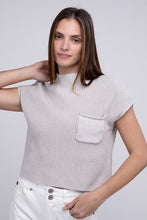 Load image into Gallery viewer, Mock Neck Short Sleeve Cropped Sweater
