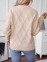 Load image into Gallery viewer, Geometric Round Neck Long Sleeve Sweater
