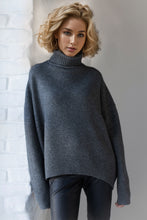 Load image into Gallery viewer, Basic Bae Turtleneck Dropped Shoulder Long Sleeve Sweater
