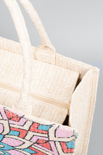 Load image into Gallery viewer, Flower Straw Weave Tote Bag
