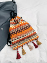 Load image into Gallery viewer, Tassel Geometric Canvas Backpack Bag
