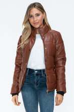 Load image into Gallery viewer, YMI Pocketed Zip Up Turtleneck Puffer Jacket
