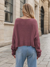 Load image into Gallery viewer, Round Neck Dropped Shoulder Long Sleeve Sweater
