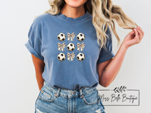 Load image into Gallery viewer, Preppy Soccer Bow Collage Tee
