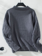 Load image into Gallery viewer, Round Neck Long Sleeve Woven Sweater
