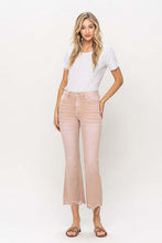 Load image into Gallery viewer, High Rise Distressed Hem Crop Flare Jeans
