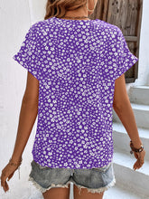 Load image into Gallery viewer, Printed V-Neck Short Sleeve Blouse
