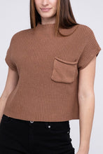 Load image into Gallery viewer, Mock Neck Short Sleeve Cropped Sweater
