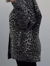 Load image into Gallery viewer, Leopard Button Up Long Sleeve Denim Top
