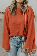 Load image into Gallery viewer, Textured Round Neck Long Sleeve Sweater
