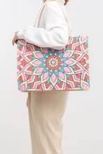 Load image into Gallery viewer, Flower Straw Weave Tote Bag
