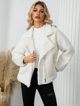 Load image into Gallery viewer, Pocketed Sherpa Zip Up Long Sleeve Jacket
