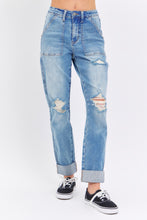 Load image into Gallery viewer, Judy Blue Full Size Distressed Straight Jeans with Patch Pockets
