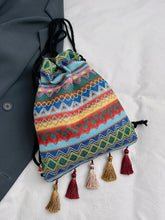 Load image into Gallery viewer, Tassel Geometric Canvas Backpack Bag
