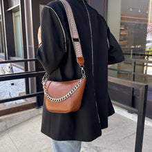 Load image into Gallery viewer, PU Leather Chain Trim Crossbody Bag
