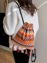 Load image into Gallery viewer, Tassel Geometric Canvas Backpack Bag
