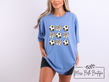 Load image into Gallery viewer, Preppy Soccer Bow Collage Tee
