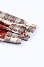 Load image into Gallery viewer, Plaid Patchwork Collared Neck Shacket
