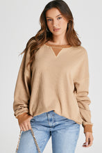 Load image into Gallery viewer, Waffle-Knit Long Sleeve Sweatshirt
