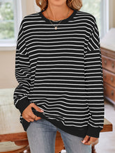 Load image into Gallery viewer, Striped Round Neck Long Sleeve Sweatshirt
