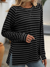 Load image into Gallery viewer, Striped Round Neck Long Sleeve T-Shirt
