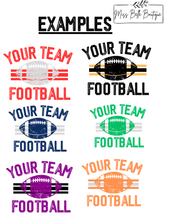 Load image into Gallery viewer, Personalized Football Team Tees, Sweatshirts (Custom made to your team colors)
