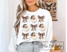 Load image into Gallery viewer, Leopard Coquette Santa Tee/Crewneck
