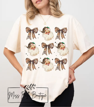 Load image into Gallery viewer, Leopard Coquette Santa Tee/Crewneck
