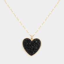 Load image into Gallery viewer, Druzy Heart Pendant Necklace  in
