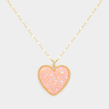 Load image into Gallery viewer, Druzy Heart Pendant Necklace  in
