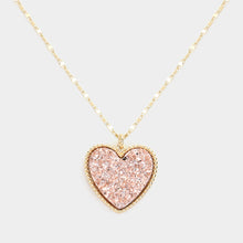 Load image into Gallery viewer, Druzy Heart Pendant Necklace  in
