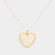 Load image into Gallery viewer, Druzy Heart Pendant Necklace  in
