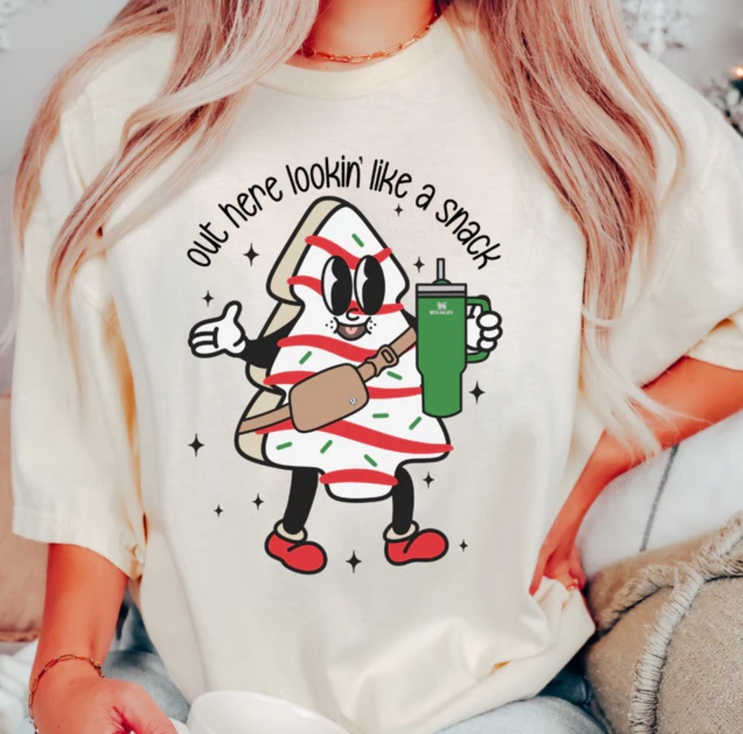 Out Here Looking Like a Snack Christmas Tee or Crewneck