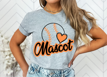 Load image into Gallery viewer, Custom &quot;Mascot&quot; Heart Softball Tee
