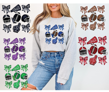 Load image into Gallery viewer, Football Coquette Bow Tee, Sweatshirts (Pick your color)
