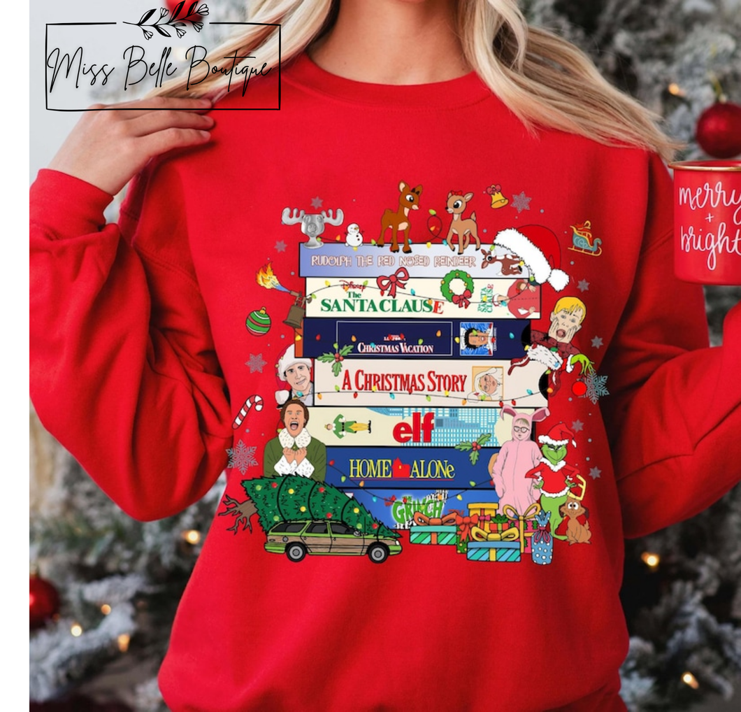 90s VHS Christmas Tee/Crewneck