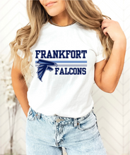 Load image into Gallery viewer, Frankfort Falcons Logo Stripe Tee, Crewneck, Sweatshirt
