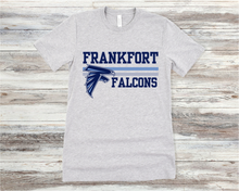 Load image into Gallery viewer, Frankfort Falcons Logo Stripe Tee, Crewneck, Sweatshirt
