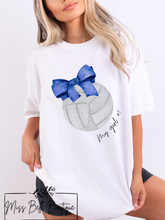 Load image into Gallery viewer, Personalized Volleyball Bow Shirt, You choose bow color and personalized print!
