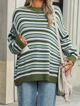 Load image into Gallery viewer, Striped Mock Neck Long Sleeve Sweater
