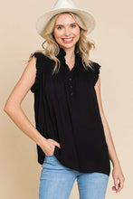 Load image into Gallery viewer, Culture Code Full Size Frill Edge Smocked Sleeveless Top
