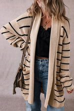 Load image into Gallery viewer, Striped Open Front Long Sleeve Cardigan
