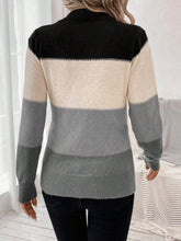 Load image into Gallery viewer, Color Block Mock Neck Long Sleeve Sweater
