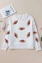 Load image into Gallery viewer, Sequin Football Round Neck Long Sleeve Sweatshirt
