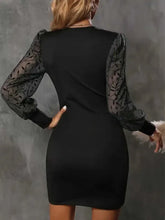 Load image into Gallery viewer, Ruched Surplice Long Sleeve Dress
